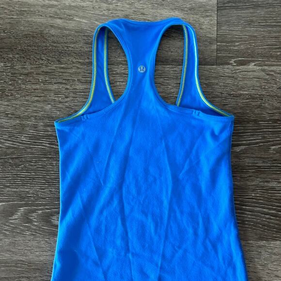 Lululemon Cool Racerback Tank Pipe Dream Blue Size 4 Lightweight Athletic Top - Picture 6 of 13